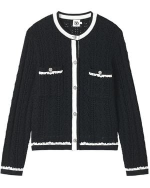 B+ AB Cardigan À Bords Contrastants - Black