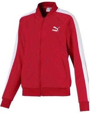 PUMA Striped Zip-Up Track Jacket - Red