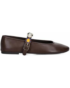 Jeffrey Campbell Amarissa Embellished Buckled Ballet Flats - White