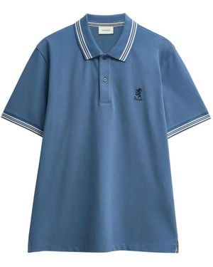 Pringle of Scotland Piqué Tipped Polo Shirt - Blue