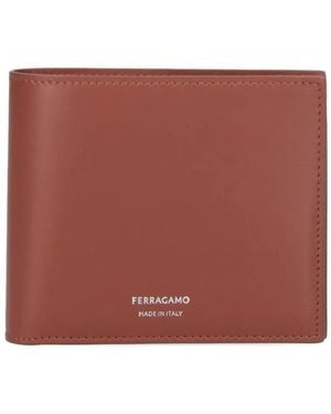 Ferragamo Logo Leather Wallet - Brown