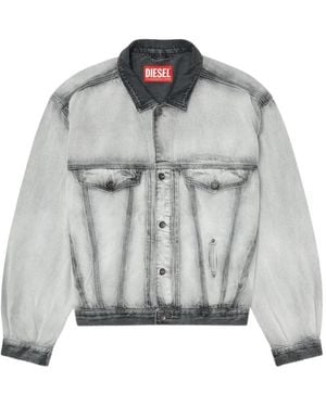 DIESEL Faded-Wash Denim Jacket - Grey