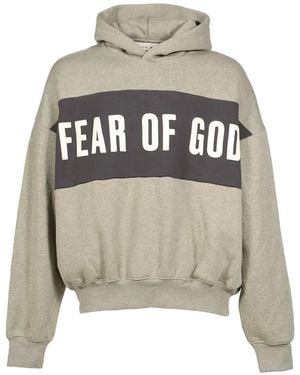 Essentials Logo-Print Panelled Hoodie - White