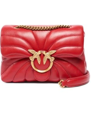 Pinko Love Birds Quilted Shoulder Bag - Red