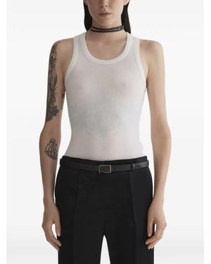 Mugler Ribbed Tank Top - White