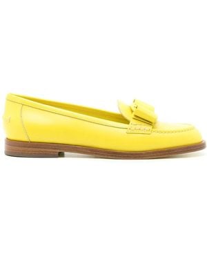 Ferragamo Viva Bow Loafers - Yellow