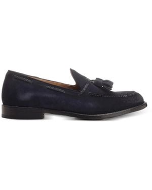 Corvari Misano Leather Tassel Loafers - Blue