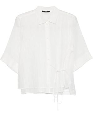 Seventy Crinkled Side-Tie Blouse - White