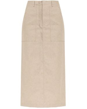 Fendi Falda midi de algodón - Neutro
