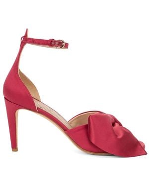 Red(V) Bow-Detail Ankle-Strap Sandals - Pink