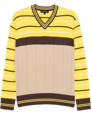 MERYLL ROGGE Jersey A Rayas Con Cuello En V - Amarillo