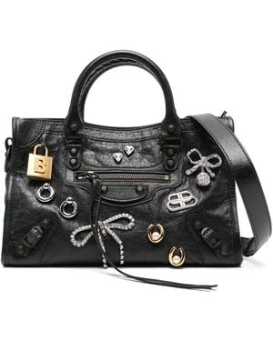 Balenciaga ル シティ ピンズ ハンドバッグ S - ブラック