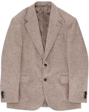 Fortela Bernardo Herringbone Wool Blazer - Brown