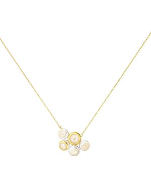 Tasaki 18Kt M/G Sliced Bezel Pearl Necklace - Metallic
