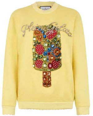 Philipp Plein Embellished Sweatshirt - Yellow
