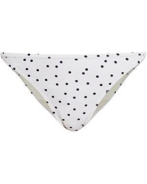 By Malene Birger Astrida Polka-Dot Logo-Details Bikini Bottom - White