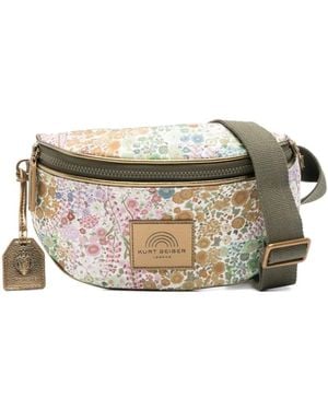 Kurt Geiger Floral-Print Zip Belt Bag - Gray