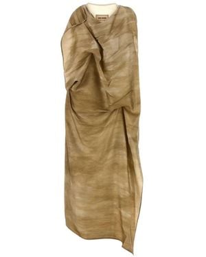 Uma Wang Alex Draped Printed Dress - Metallic