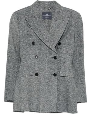 Ermanno Scervino Herringbone Double-Breasted Blazer - Grey
