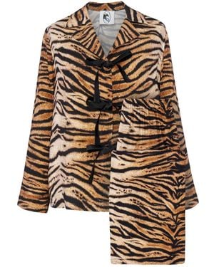 Sleeper The Bow Tiger-Print Pyjama Set - Black