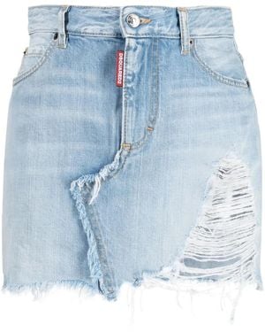 DSquared² Raw Cut Mini Skirt - Blue