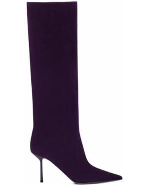Le Silla Bella Pointed-Toe Stiletto-Heel Boots - Purple
