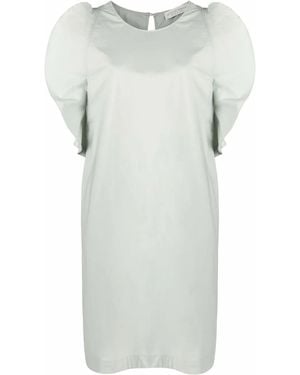 Le Tricot Perugia Ruffle-Cuff Mini Dress - Gray