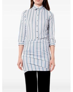Balenciaga Striped Draped Shirt - White