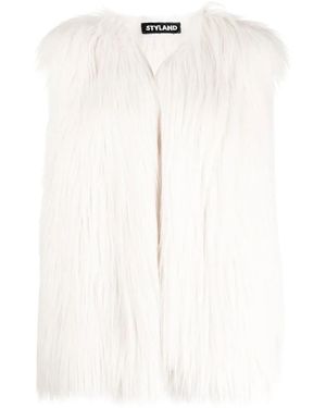 Styland Faux-Fur Gilet - Natural