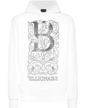 Billionaire Logo-Print Hoodie - White