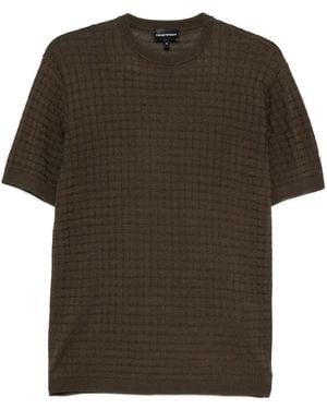 Emporio Armani Textured Round-Neck Sweater - Green
