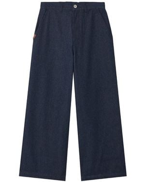 Chocoolate Elasticated-Waist Wide-Leg Jeans - Blue