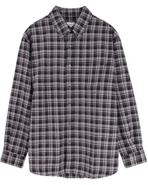 DUNST Check-Flannel Button-Down Shirt - Grey