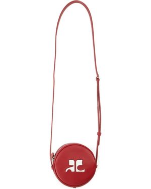 Courreges Reedition Circle Leather Shoulder Bag - White