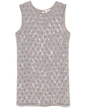 P.A.R.O.S.H. Vestido Corto Con Lentejuelas - Gris