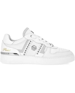 Philipp Plein Stud-Embellished Low-Top Trainers - White