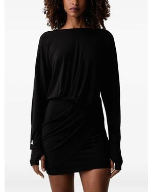 Patrizia Pepe Draped Open-Back Mini Dress - Black