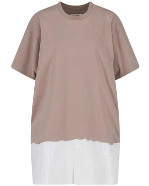 MM6 by Maison Margiela Layered Mini Dress - Natural