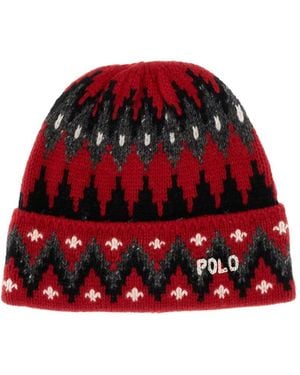 Polo Ralph Lauren Patterned-Intarsia Beanie - Red