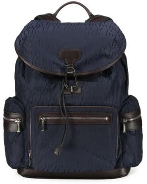 Moorer Logo-Pattern Drawstring Backpack - Blue