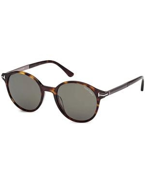 Tom Ford Araki Round-Frame Sunglasses - Brown