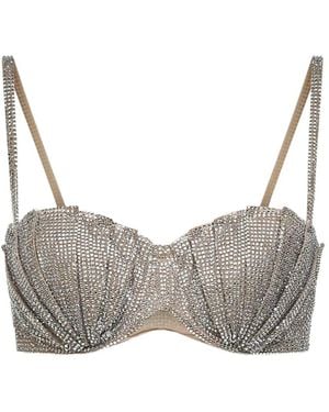 GIUSEPPE DI MORABITO Crystal-Embellished Bra - Grey