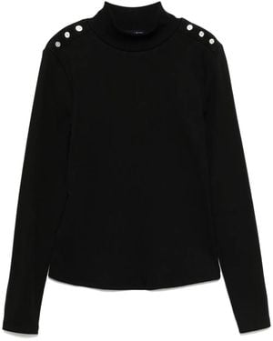 Veronica Beard Nate Top With Buttons - Black