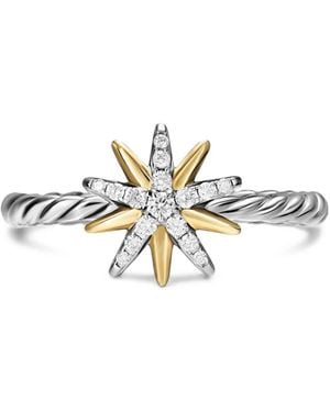 David Yurman Anello Starburst Con Diamanti - Bianco