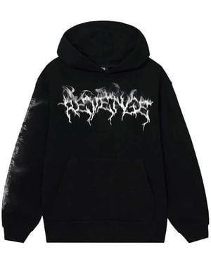 REVENGE Skull-Print Hoodie - Black