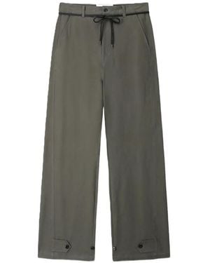 Tonywack Drawstring Button-Tab Trousers - Green