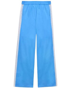 MSGM Lace Trim Pants - Blue