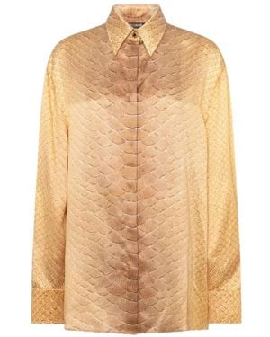 Roberto Cavalli Snake-Print Shirt - Natural