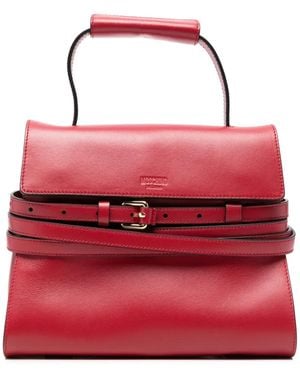 Moschino Belt-Detail Leather Tote Bag - Red