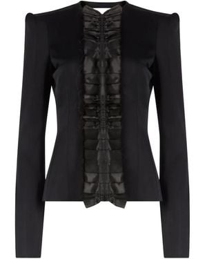 Nina Ricci Crepe Pleated Jacket - Black